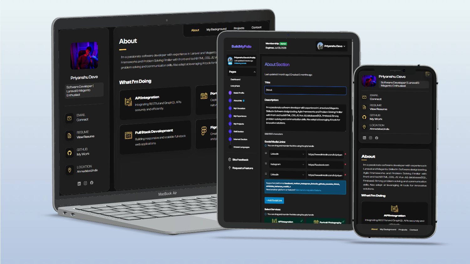 BuildMyFolio – No-Code Portfolio Website Builder